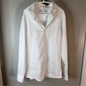 Zara white button down shirt